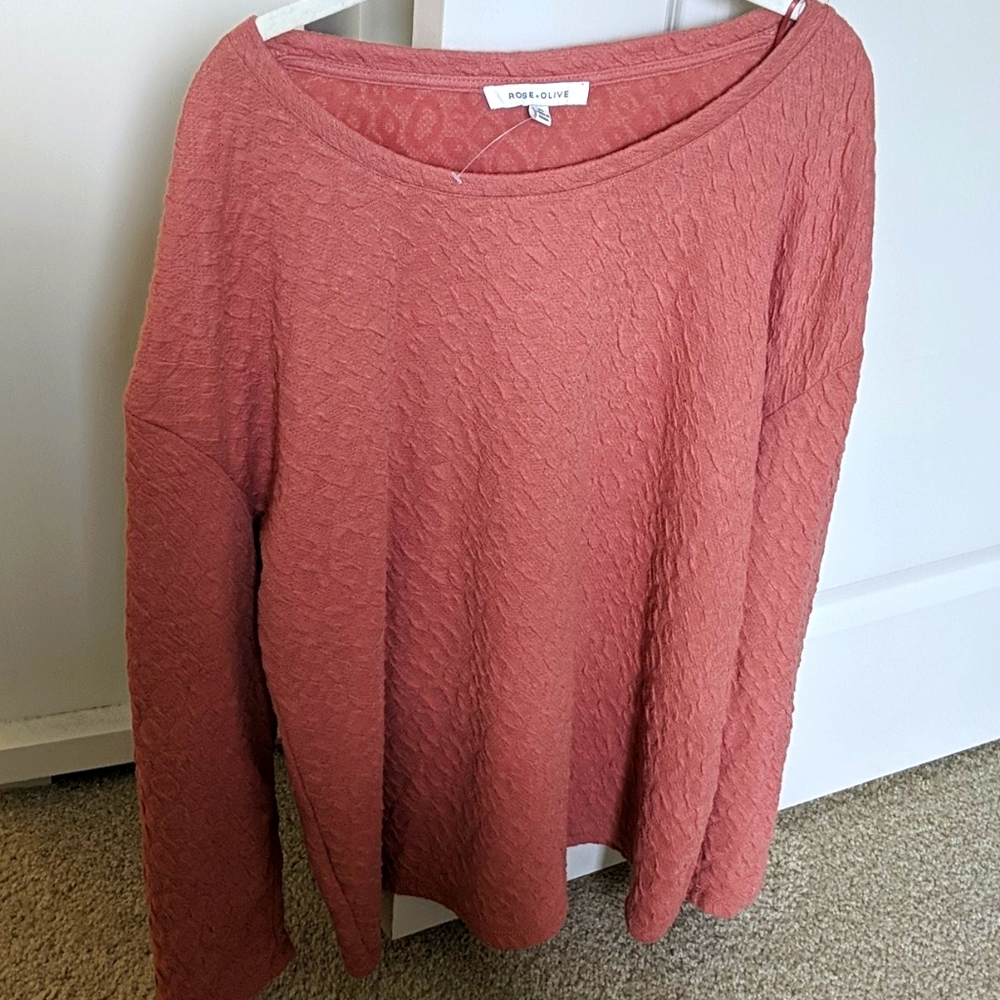 Pink textured sweater